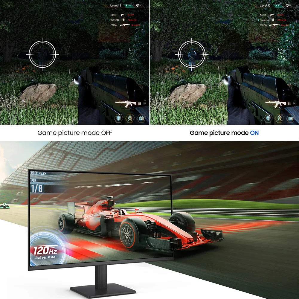 Samsung 27-inch Full HD Essential S3 S32GF Computer Monitor Flat IPS - 1920 x 1080p -120 Hz -5 ms - LS27F320GAUXEN