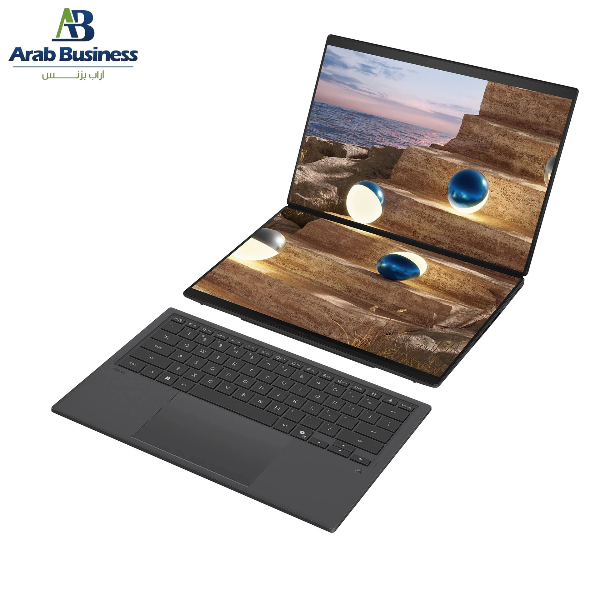 ASUS Zenbook Duo UX8407AA-SNL319W Laptop - Intel® Core™ Ultra X9-378H - 32GB - 1TB SSD - Intel® Arc™ Graphics - 14'' 3K OLED 144Hz - Win11 - Moher Gray - 90NB16V1-M00Z40