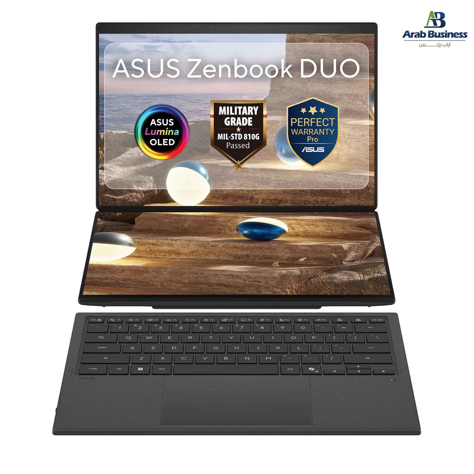 ASUS Zenbook Duo UX8407AA-SNL319W Laptop - Intel® Core™ Ultra X9-378H - 32GB - 1TB SSD - Intel® Arc™ Graphics - 14'' 3K OLED 144Hz - Win11 - Moher Gray - 90NB16V1-M00Z40