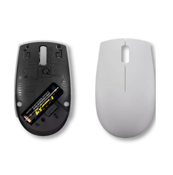 Lenovo 300 Wireless Compact Mouse (Arctic Grey) with battery